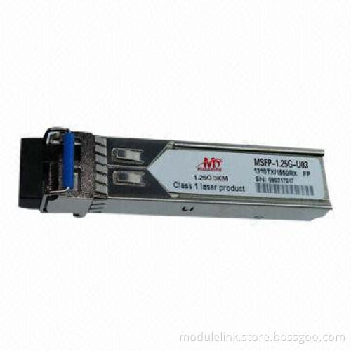 1.25G SFP optical module, bi-directional, 1,310nm/1,550nm, 3km
